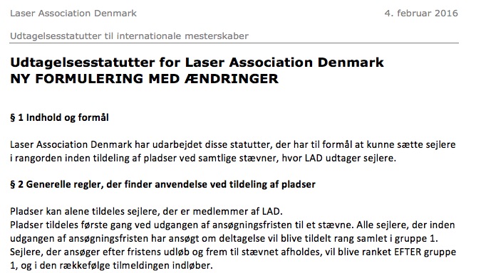 Udtagelsesstatutter februar 2016